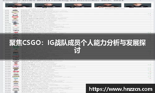 聚焦CSGO：IG战队成员个人能力分析与发展探讨