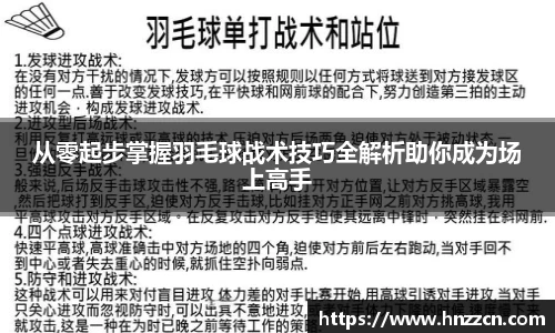 从零起步掌握羽毛球战术技巧全解析助你成为场上高手